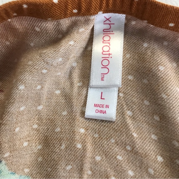 Xhilaration Asymmetrical Dress Women’s Size L Color Brown Print Floral Pullover - Picture 8 of 13